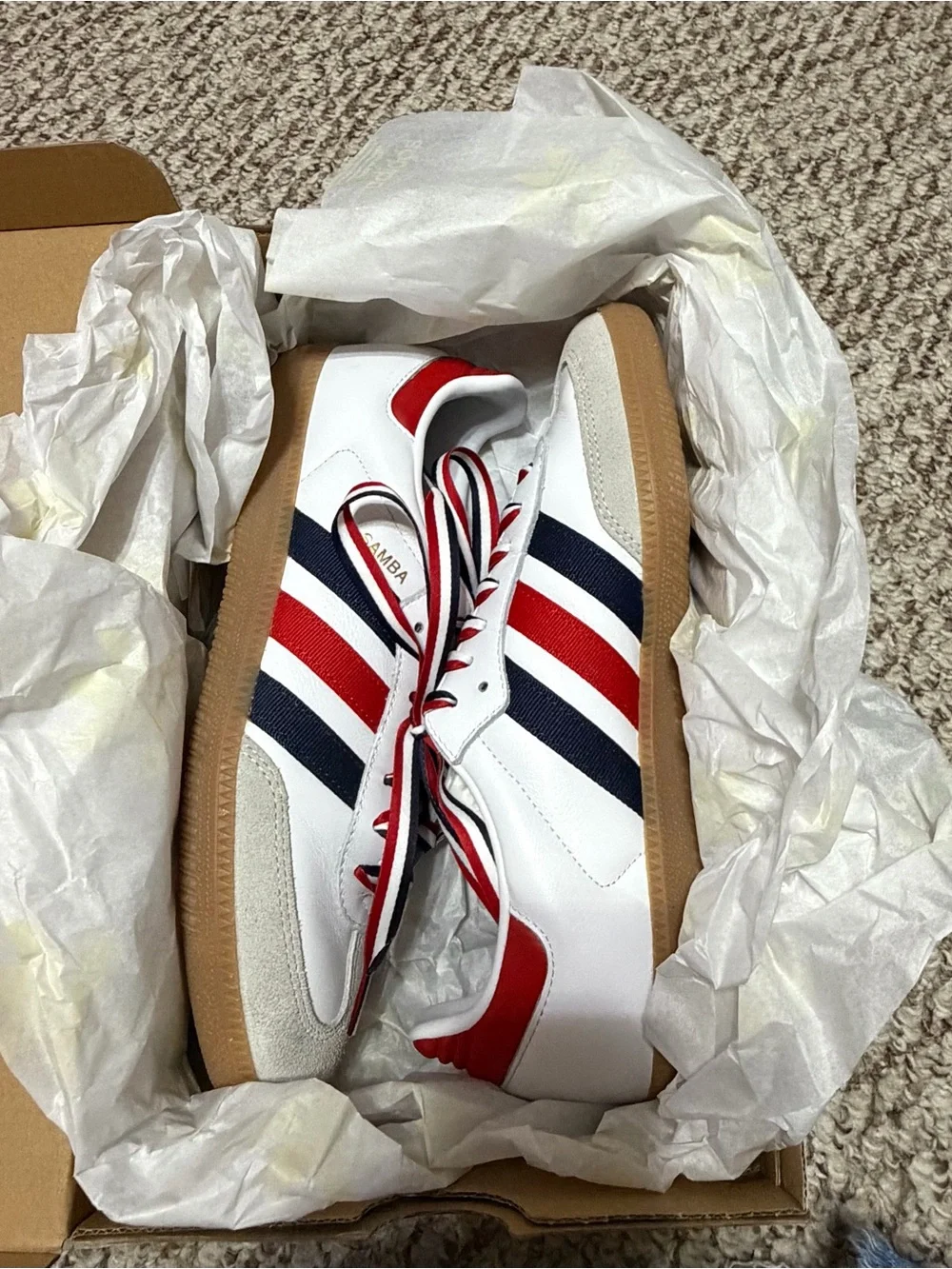 Adidas USA FIFA World Cup 26 White Navy Red Samba Sneakers W10 or M9-EUC